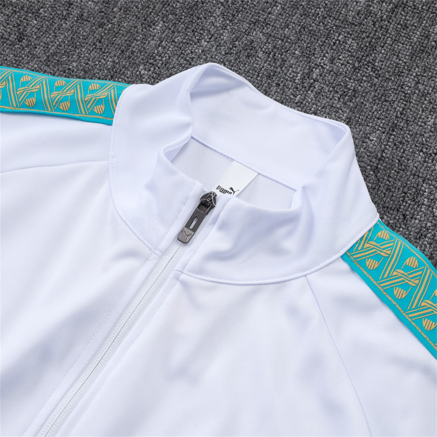 Marseille 25-26 Long Sleeve Training Set - White Top & Dark Blue Pants - JerseysGala
