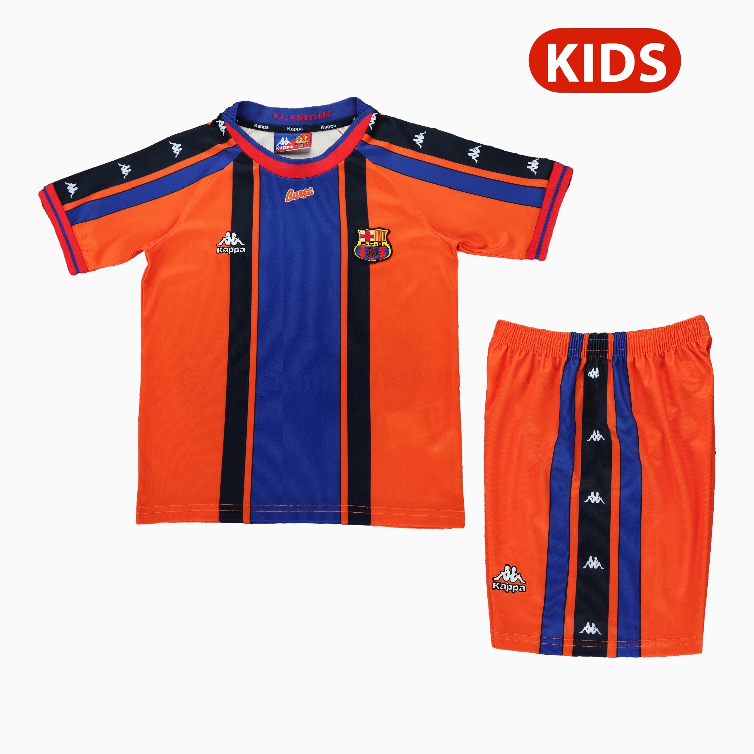 Retro Barcelona 1997-98 Away Kids Kit - JerseysGala