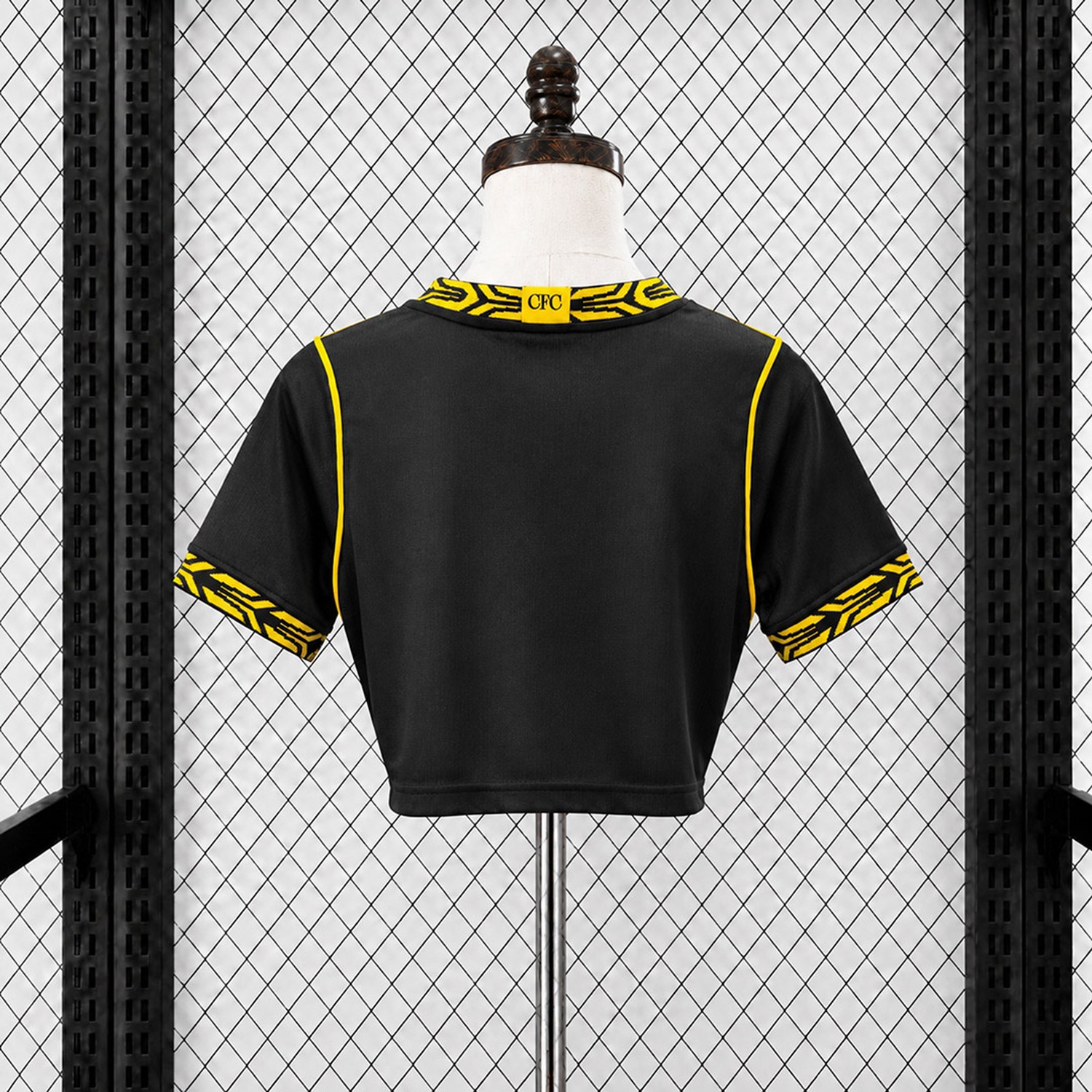 Women's C.H.E.L.S.E.A 26-27 Away Black Yellow Cropped Jersey - Fans Version - JerseysGala