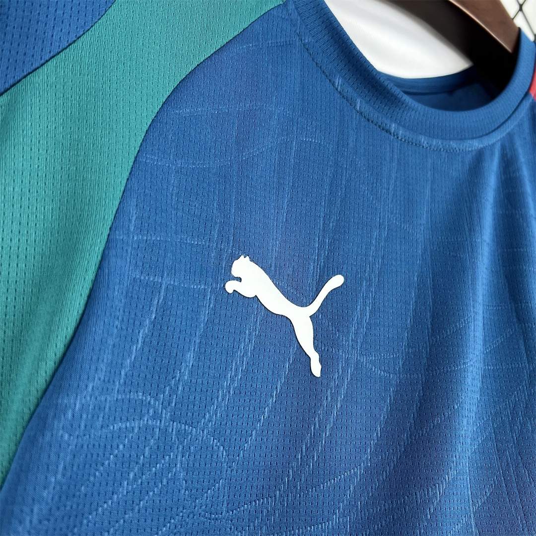 Portugal 2026 Muted Blue With Emerald Green Pre-Match Jersey - Fans Version - JerseysGala
