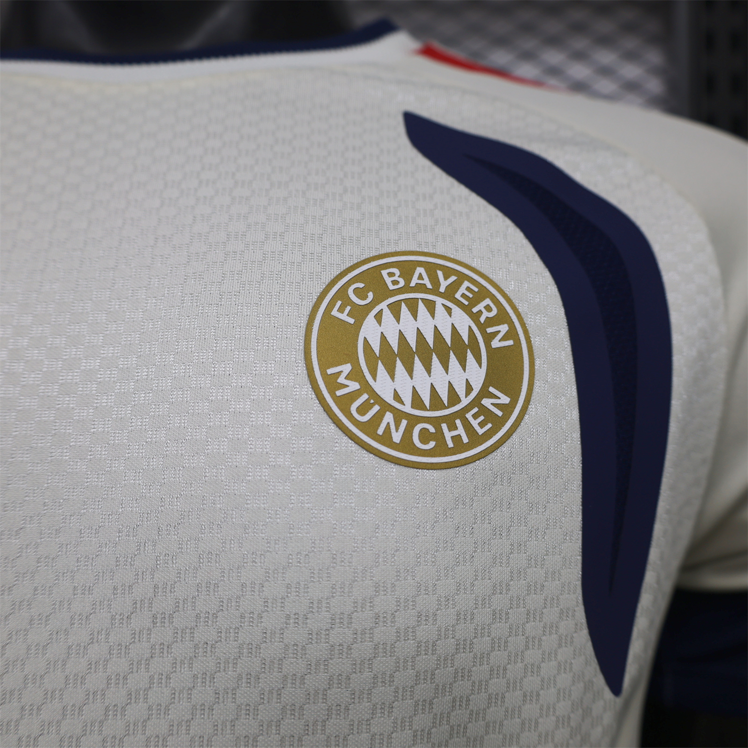 Bayern Munich 26-27 Off-White Blue Training Jersey - Player Version - JerseysGala