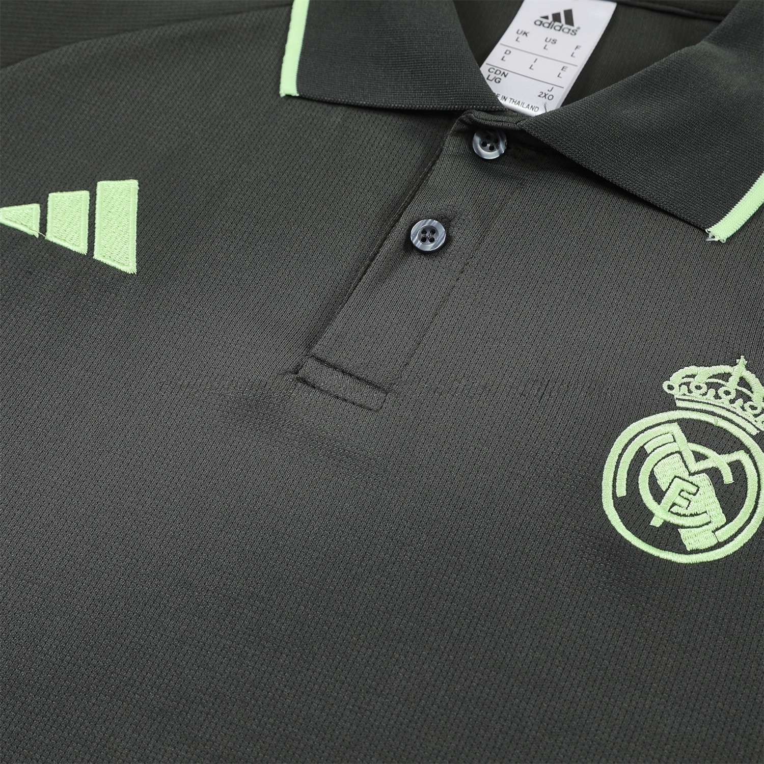 Real Madrid 25-26 POLO Short-Sleeve Training Set - Dark Grey Top and Pants - JerseysGala