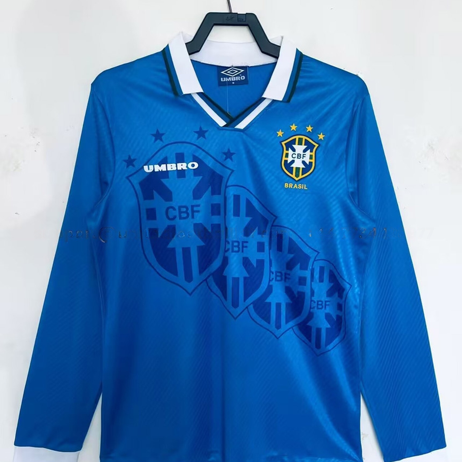 Retro Brazil 1996 Away Long Sleeves Jersey - JerseysGala