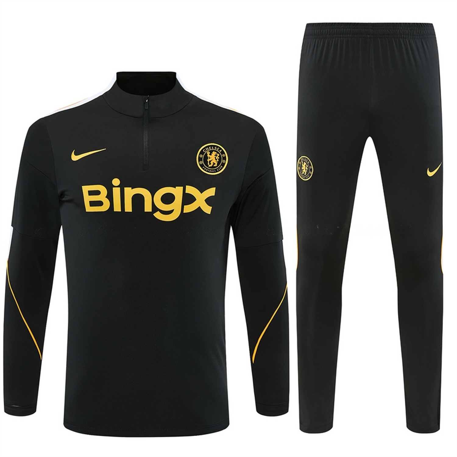 C.H.E.L.S.E.A 26-27 Long Sleeve Training Set - Black Top & Black Pants - JerseysGala