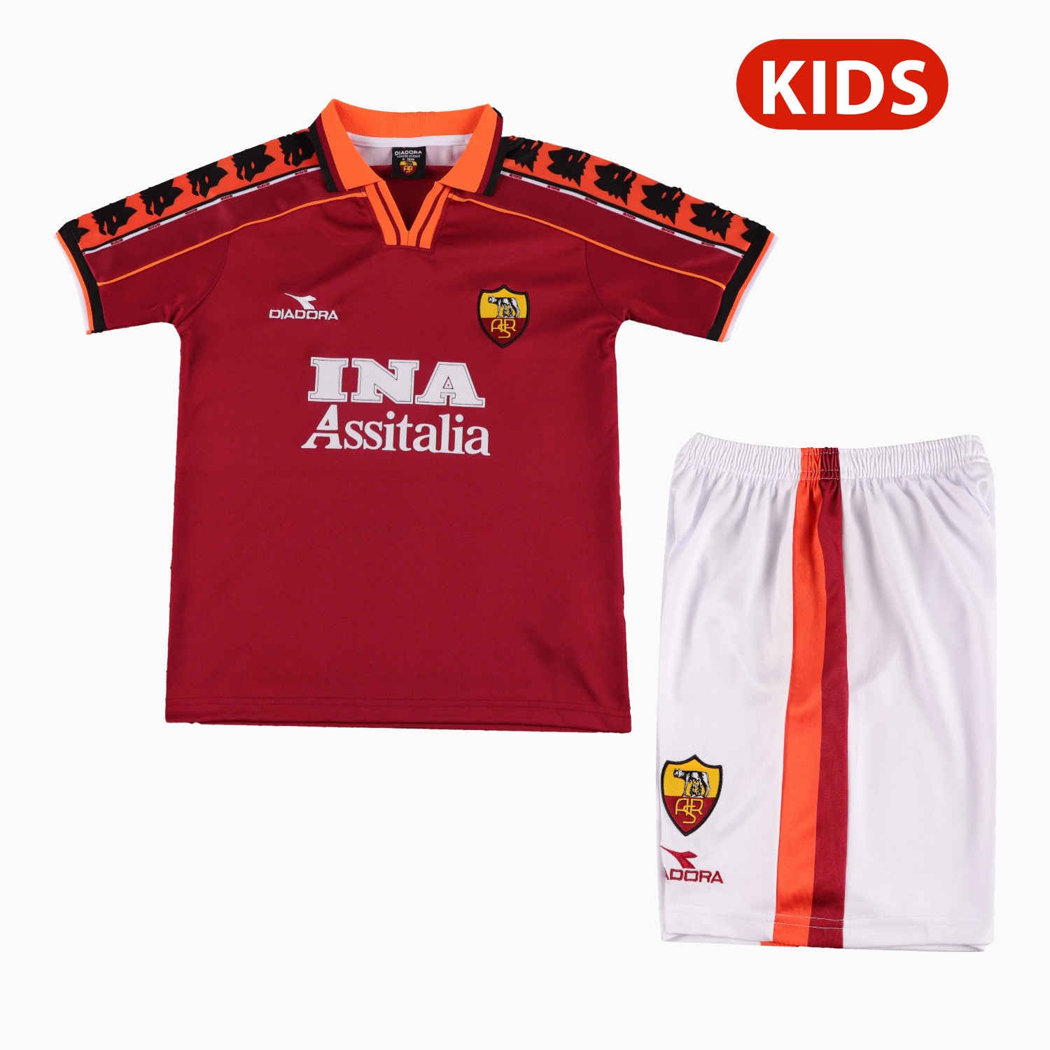Retro Roma 1998-99 Home Kids Kit - JerseysGala