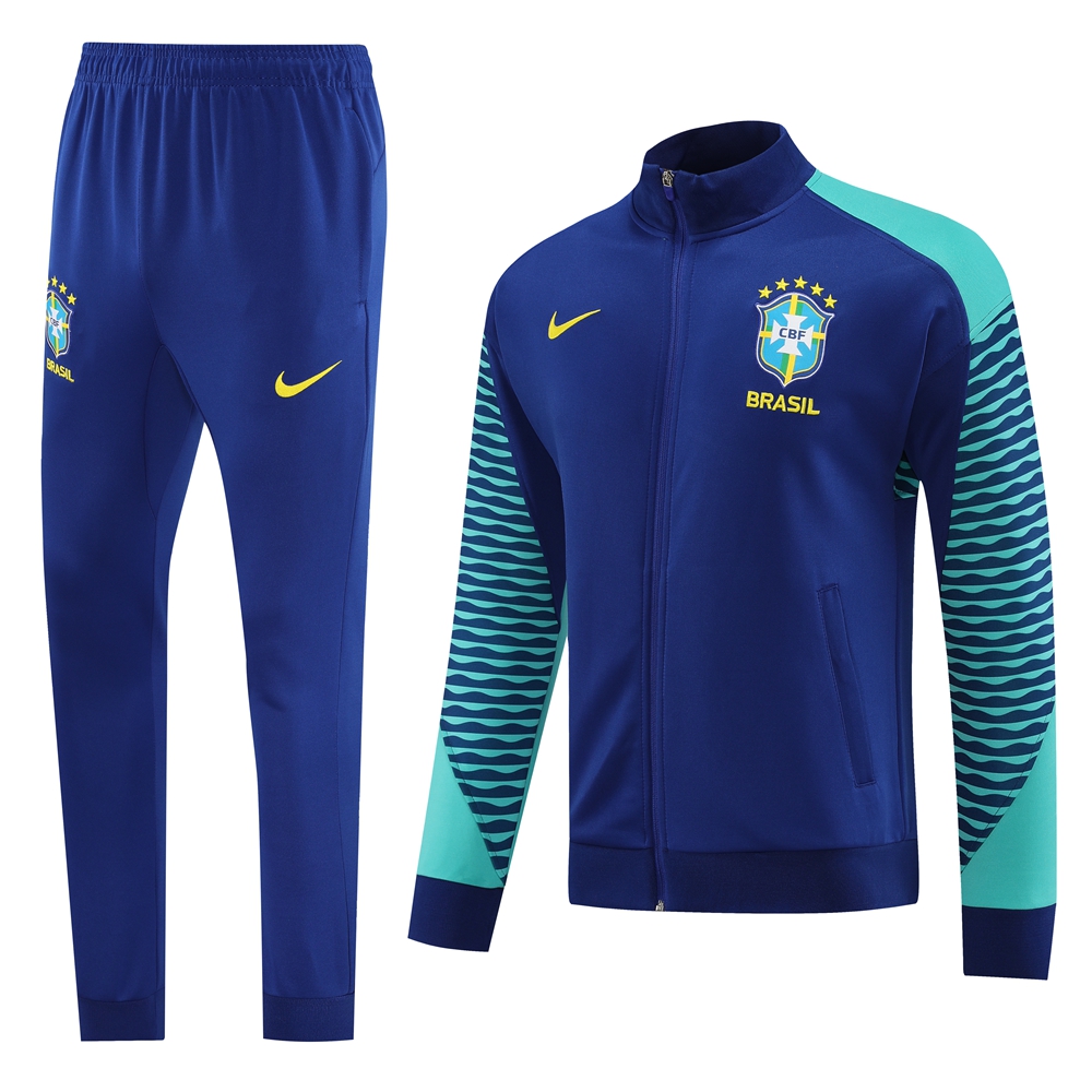 Brazil 23-24 Jacket Training Tracksuit - Blue - JerseysGala