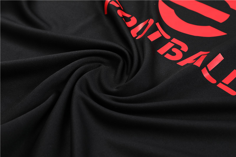 AC Milan 23-24 Kids Long Sleeve Training Set Black and Red - JerseysGala