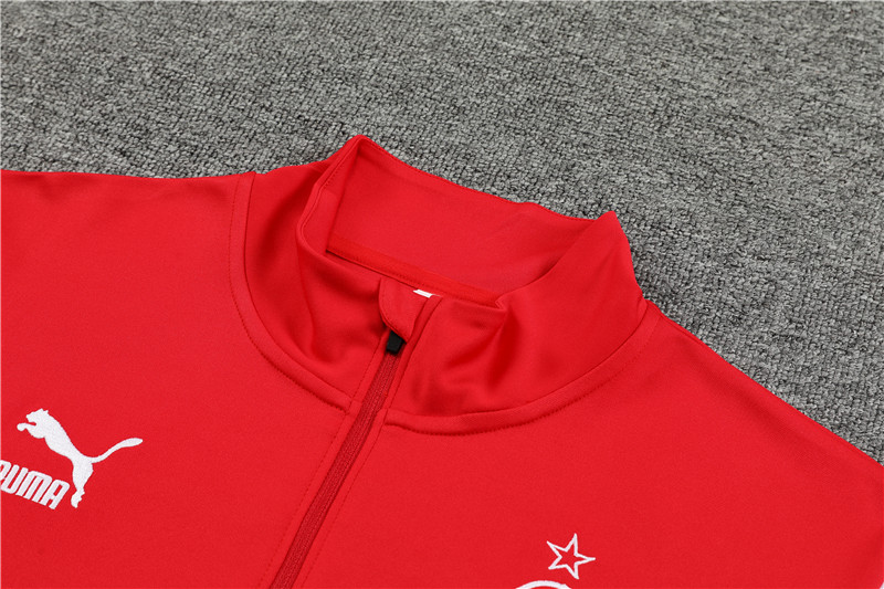 AC Milan 23-24 Long Sleeve Training Set -Red and White - JerseysGala