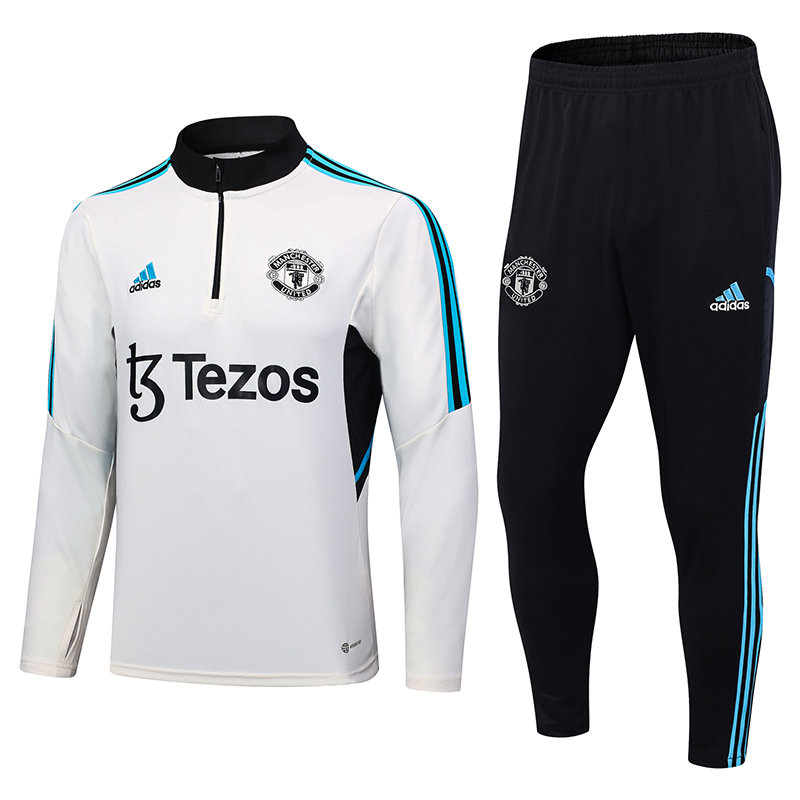 Manchester United 23-24 Long Sleeve Training Set -Off-White - JerseysGala