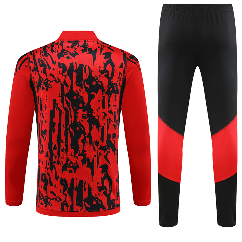 Manchester United 23-24 Long Sleeve Training Set -Red Camouflage - JerseysGala