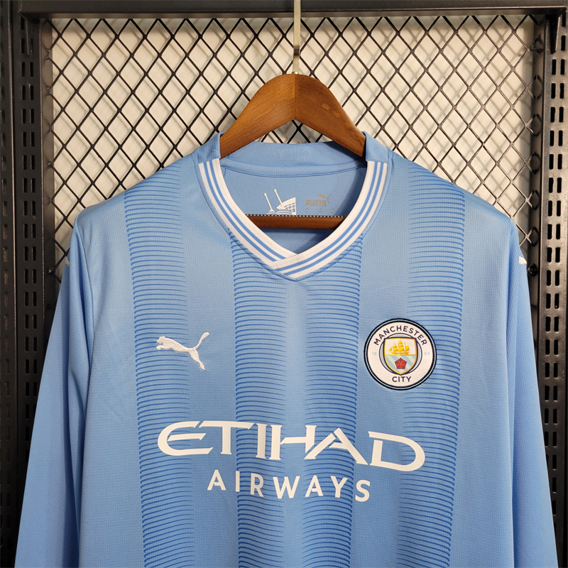 Manchester City 23-24 Home Long Sleeve Jersey - Fans Version - JerseysGala