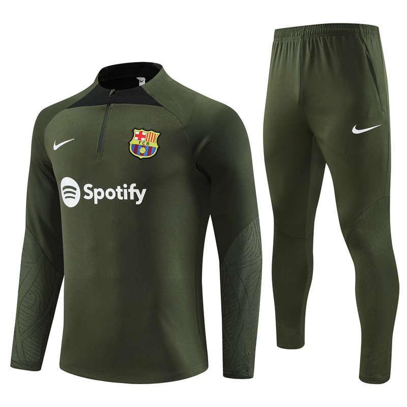 B.A.R.S.A 23-24 Kids Long Sleeve Training Set Olive Drab - JerseysGala