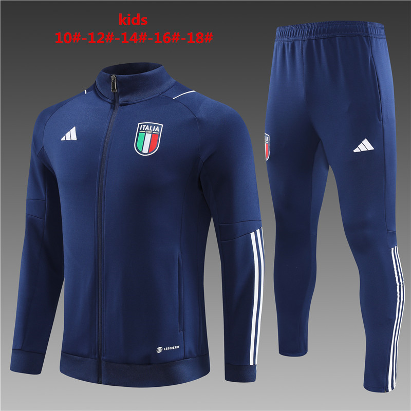 Italy 23-24 Kids Jacket Training Tracksuit -Royal Blue - JerseysGala