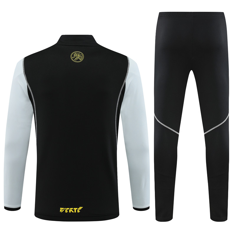 Algeria 23-24 Kids Long Sleeve Training Set Black and White - JerseysGala