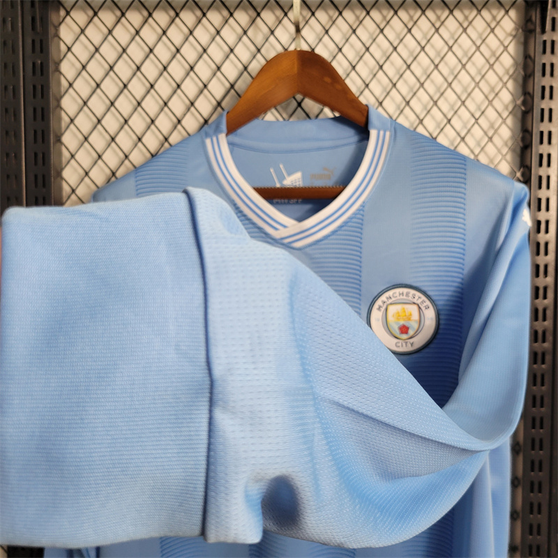 Manchester City 23-24 Home Long Sleeve Jersey - Fans Version - JerseysGala