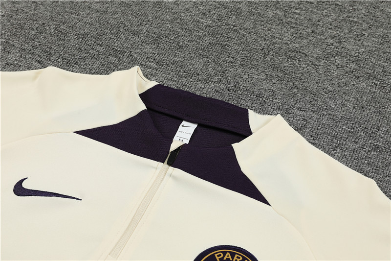 Paris Saint-Germain PSG 23-24 Long Sleeve Training Set -Creamy White - JerseysGala