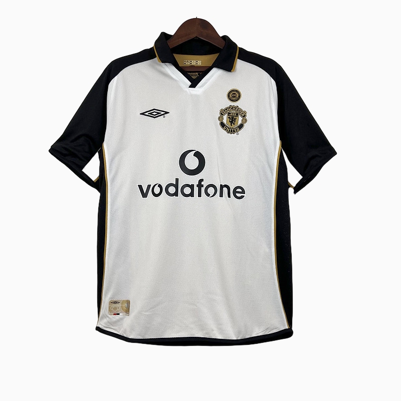 Manchester United Retro 01-02 100th Anniversary Special Edition Jersey - White - JerseysGala