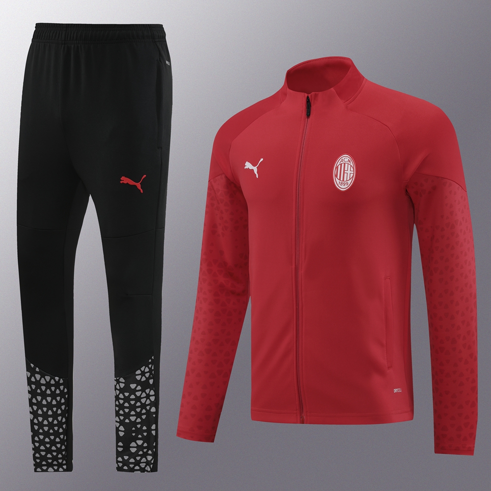AC Milan 23-24 Jacket Training Tracksuit - Red - JerseysGala
