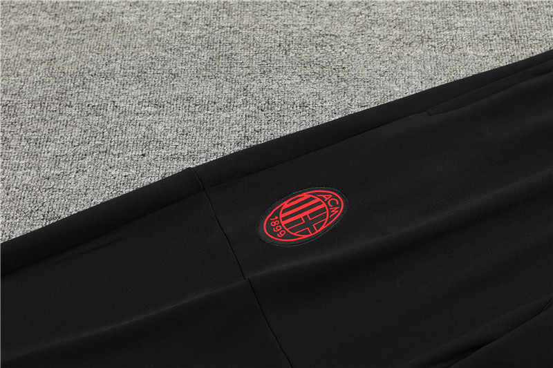 AC Milan 23-24 Kids Long Sleeve Training Set Black and Red - JerseysGala