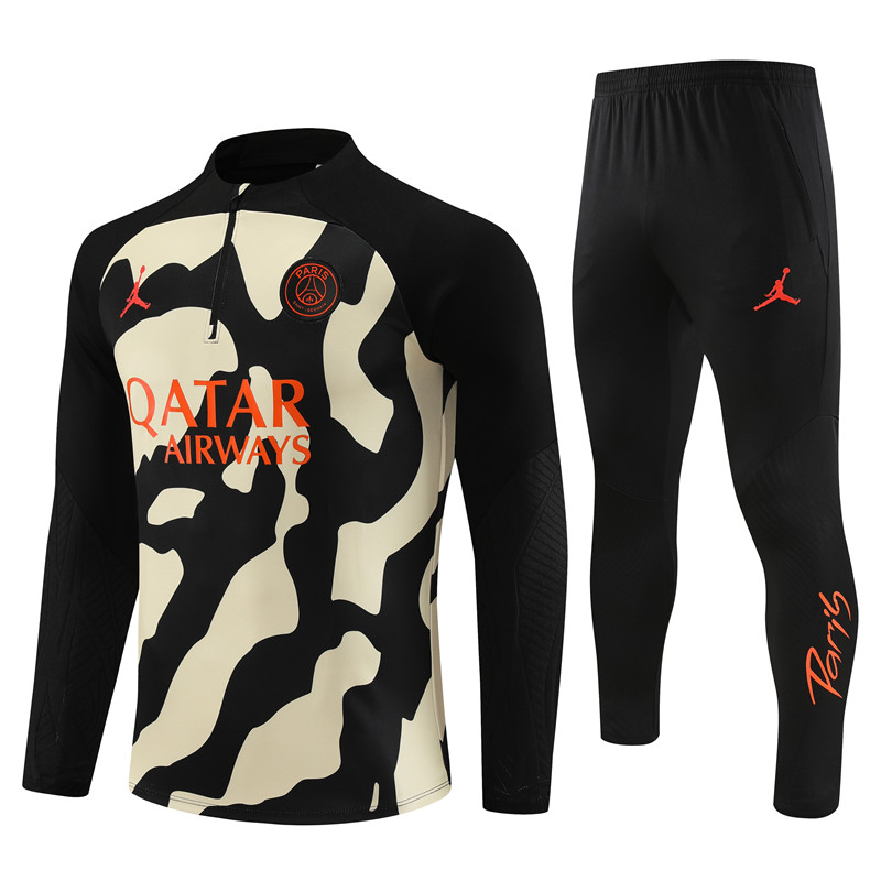 Paris Saint-Germain PSG 23-24 Long Sleeve Training Set - Yellow and Black - JerseysGala