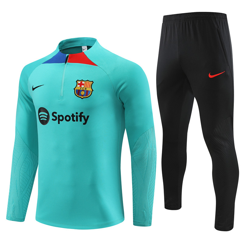 B.A.R.S.A 23-24 Kids Long Sleeve Training Set Lake Blue - JerseysGala