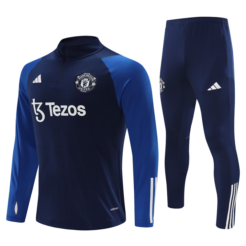 Manchester United 23-24 Long Sleeve Training Set -Blue - JerseysGala