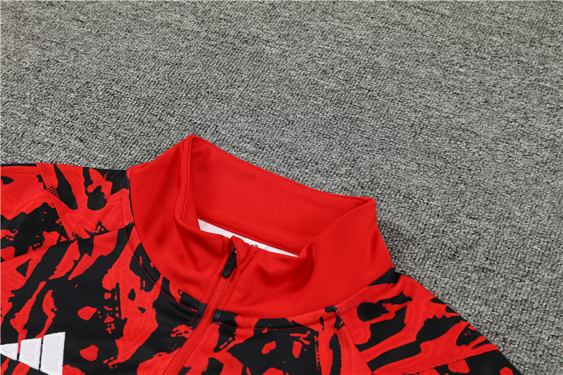 Manchester United 23-24 Long Sleeve Training Set -Red Camouflage - JerseysGala