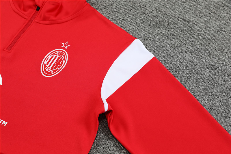 AC Milan 23-24 Long Sleeve Training Set -Red and White - JerseysGala