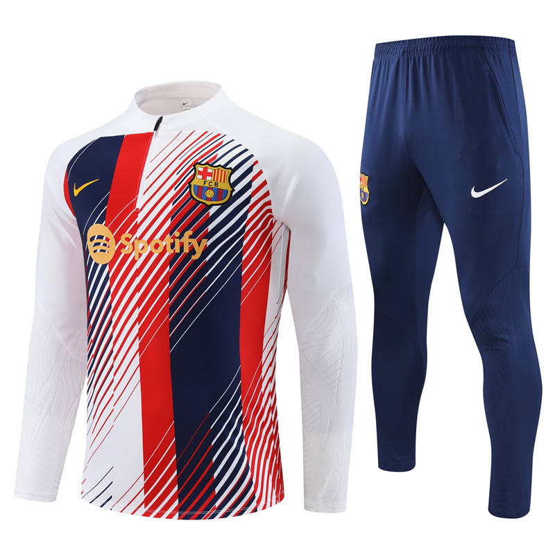 B.A.R.S.A 23-24 Kids Long Sleeve Training Set White Camouflage - JerseysGala