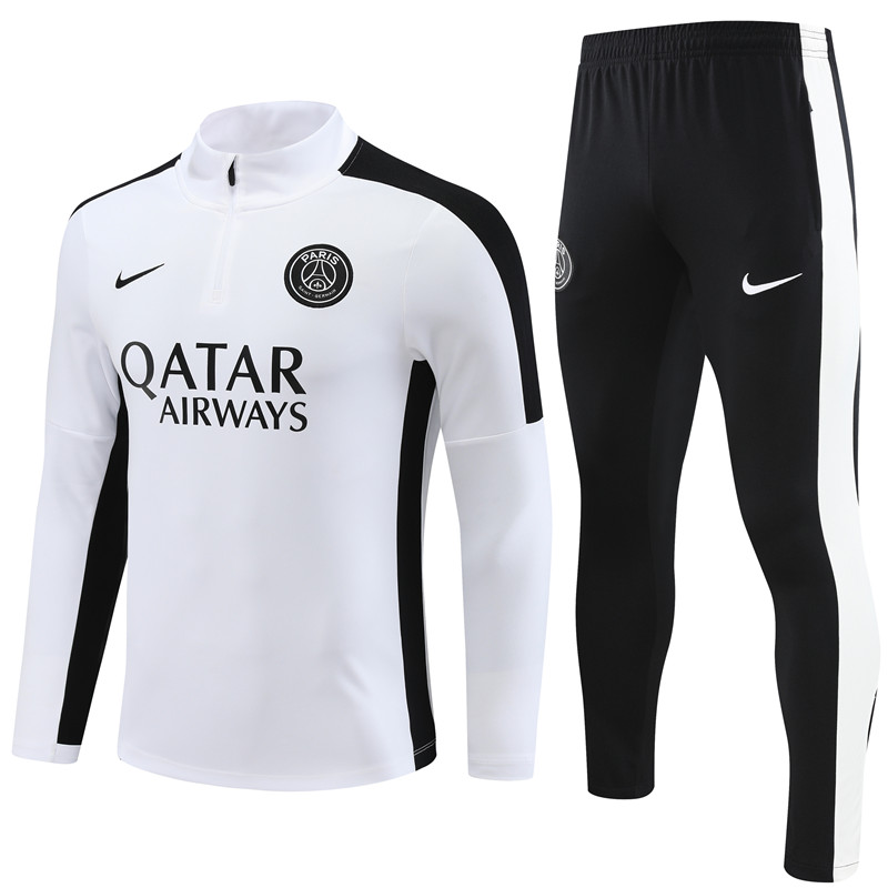 Paris Saint-Germain PSG 23-24 Long Sleeve Training Set -White - JerseysGala