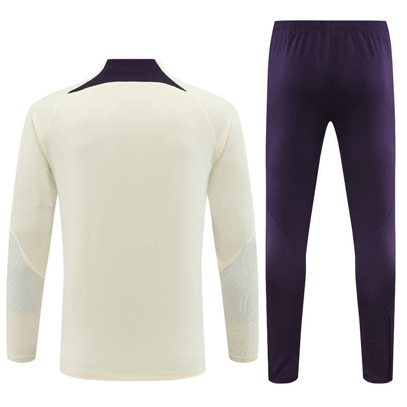 Paris Saint-Germain PSG 23-24 Long Sleeve Training Set -Creamy White - JerseysGala