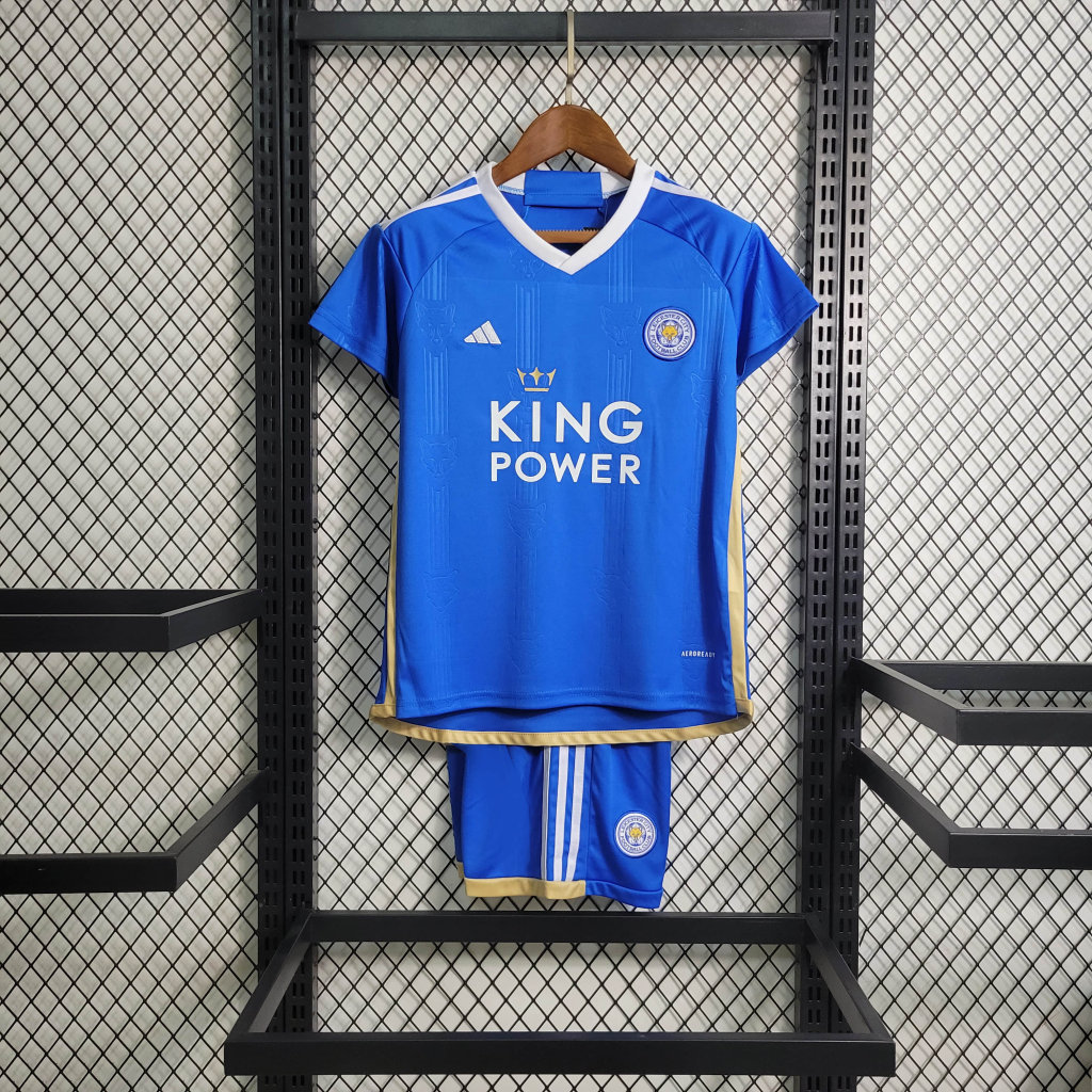 Leicester city 23-24 Home Stadium Kids Kit - JerseysGala