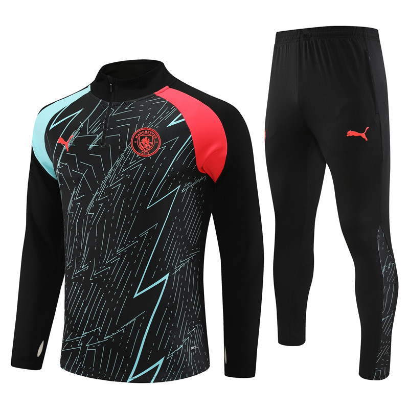 Manchester City 23-24 Long Sleeve Training Set -Black Camouflage - JerseysGala