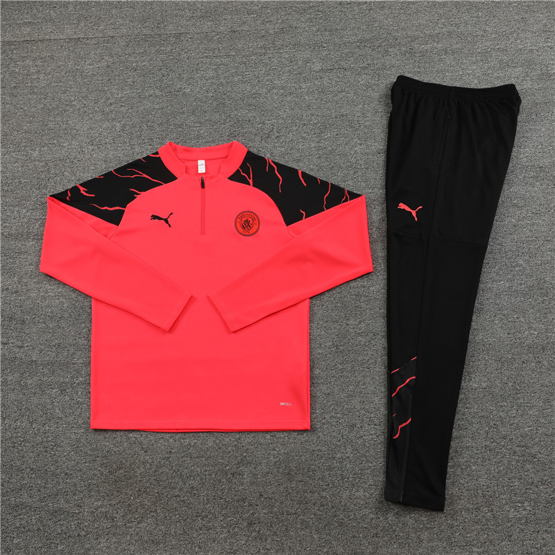 Manchester City 23-24 Kids Long Sleeve Training Set Orange - JerseysGala