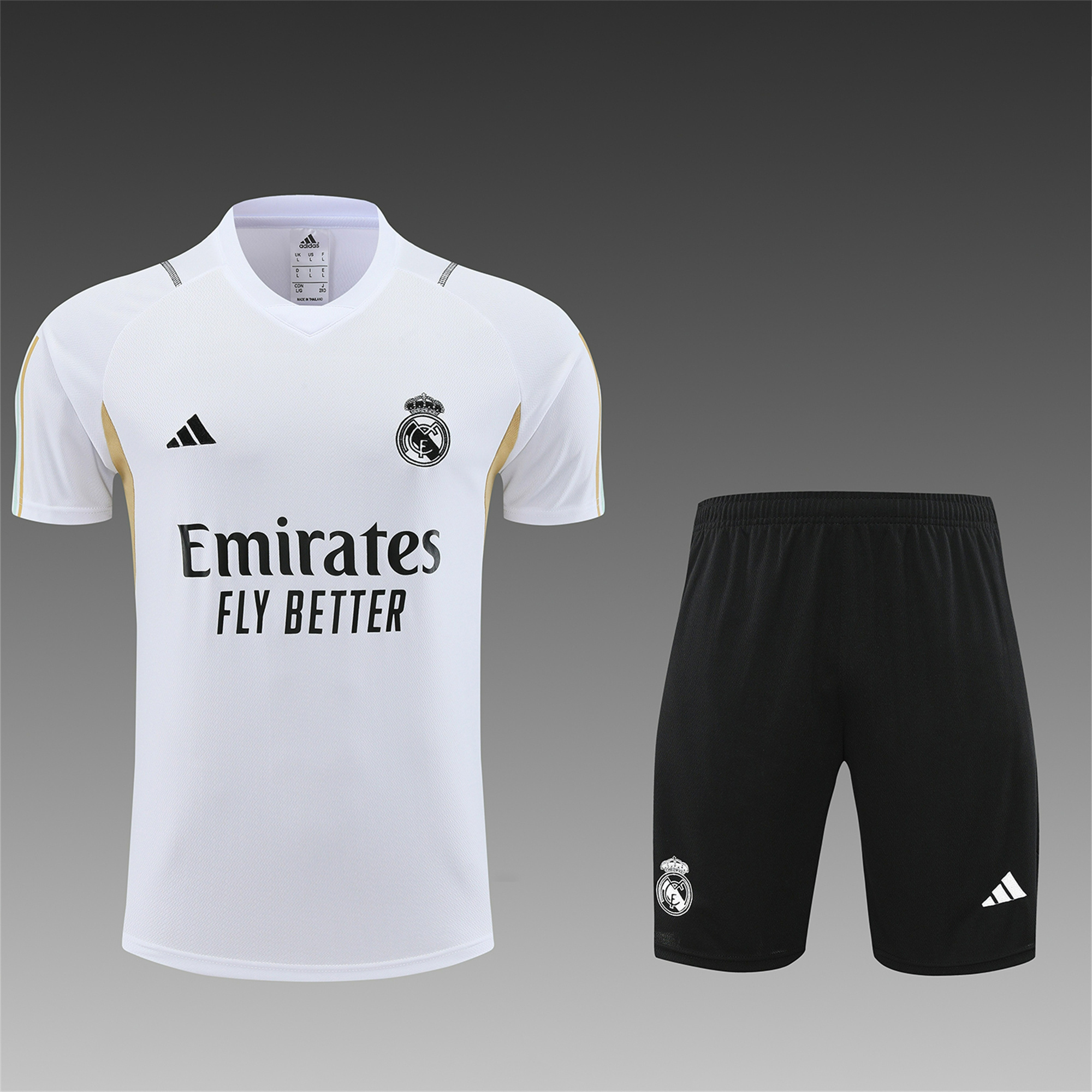 Real Madrid 23-24 Short-Sleeve Training Set - White - JerseysGala