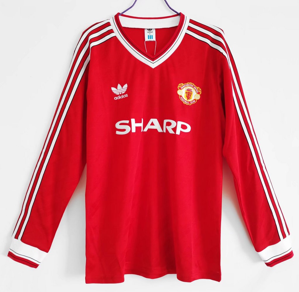 Manchester United Retro 86-88 Home Long Sleeve Jersey - JerseysGala