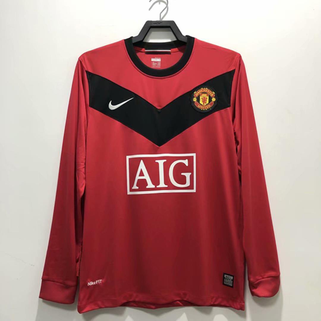 Manchester United Retro 09-10 Home Long Sleeve Jersey - JerseysGala