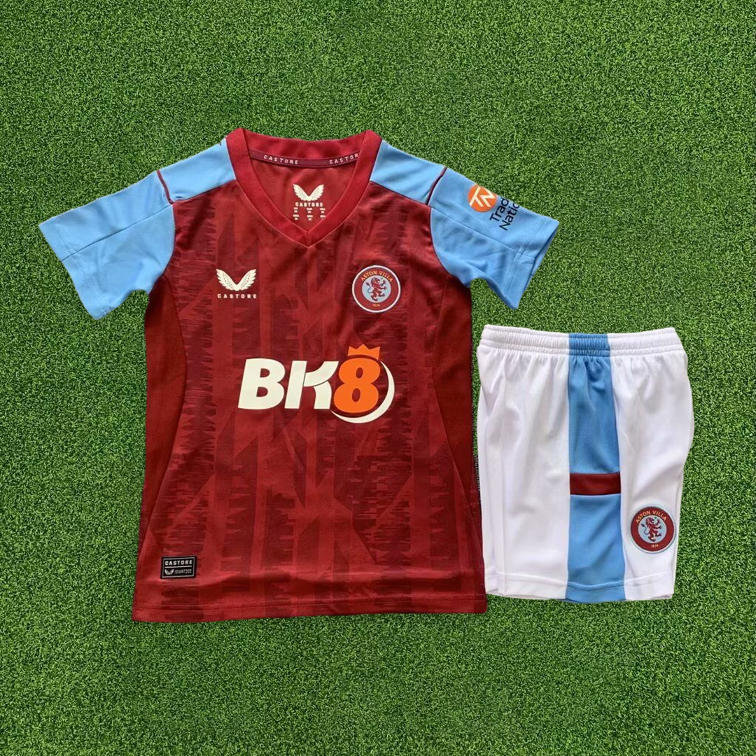 Aston Villa 23-24 Home Kids Kit - JerseysGala