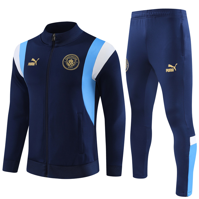 Manchester City 23-24 Jacket Training Tracksuit - Blue - JerseysGala