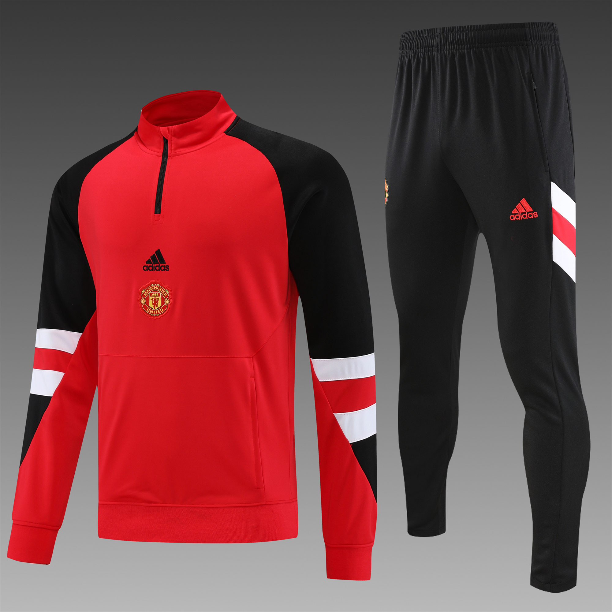 Manchester United 23-24 Long Sleeve Training Set Red - JerseysGala