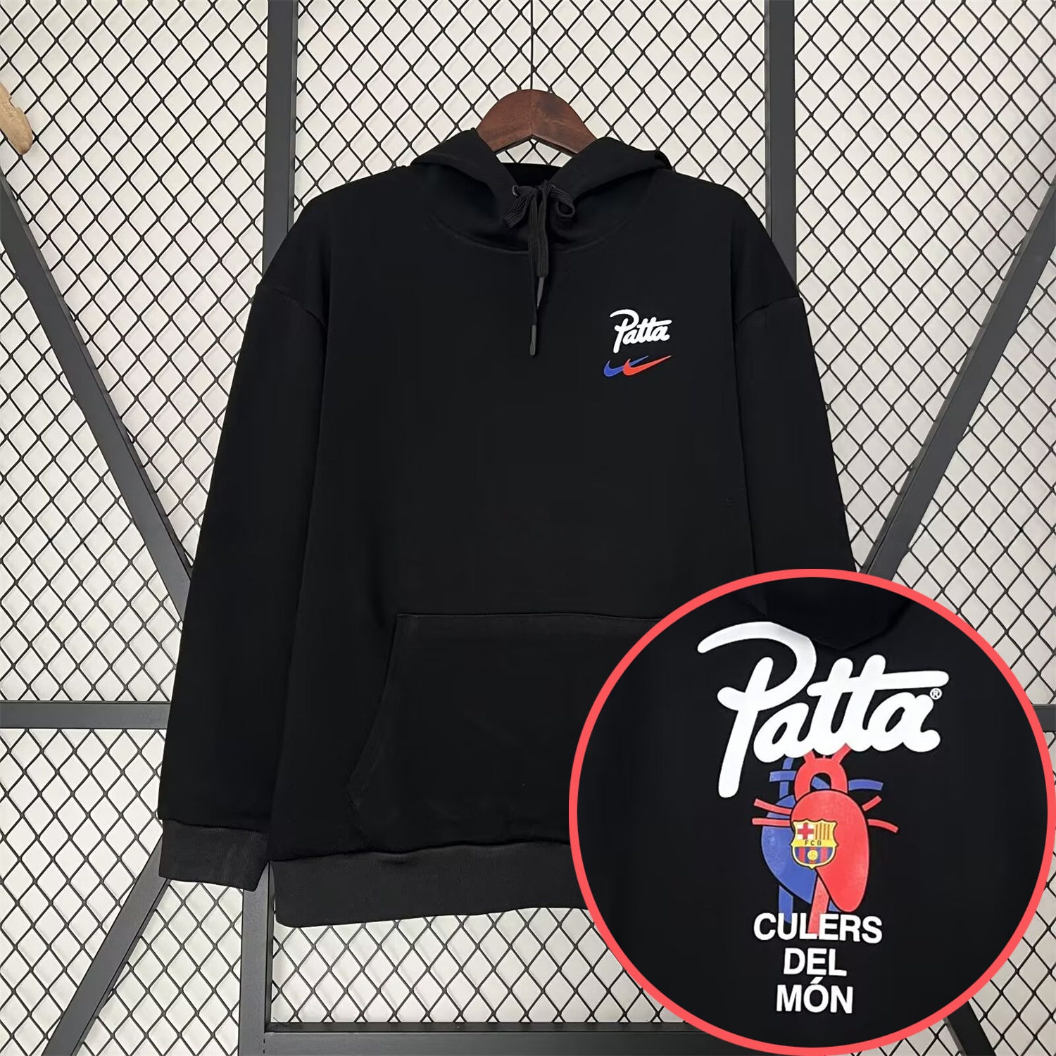 B.A.R.S.A x Patta 25-26 Black Unisex Pullover Hoodie - JerseysGala
