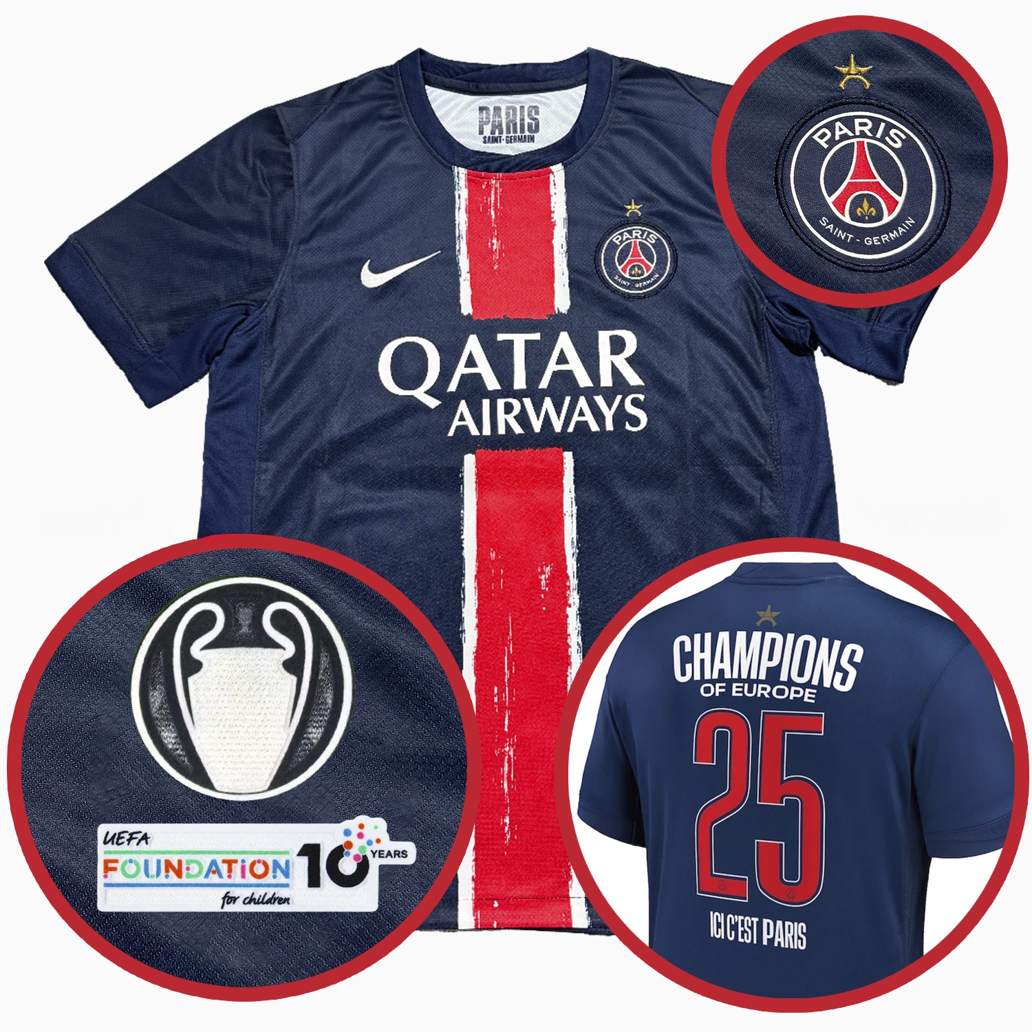Paris Saint-Germain PSG 2025 Champions League Eiffel Tower Star Jersey - Fans Version - JerseysGala