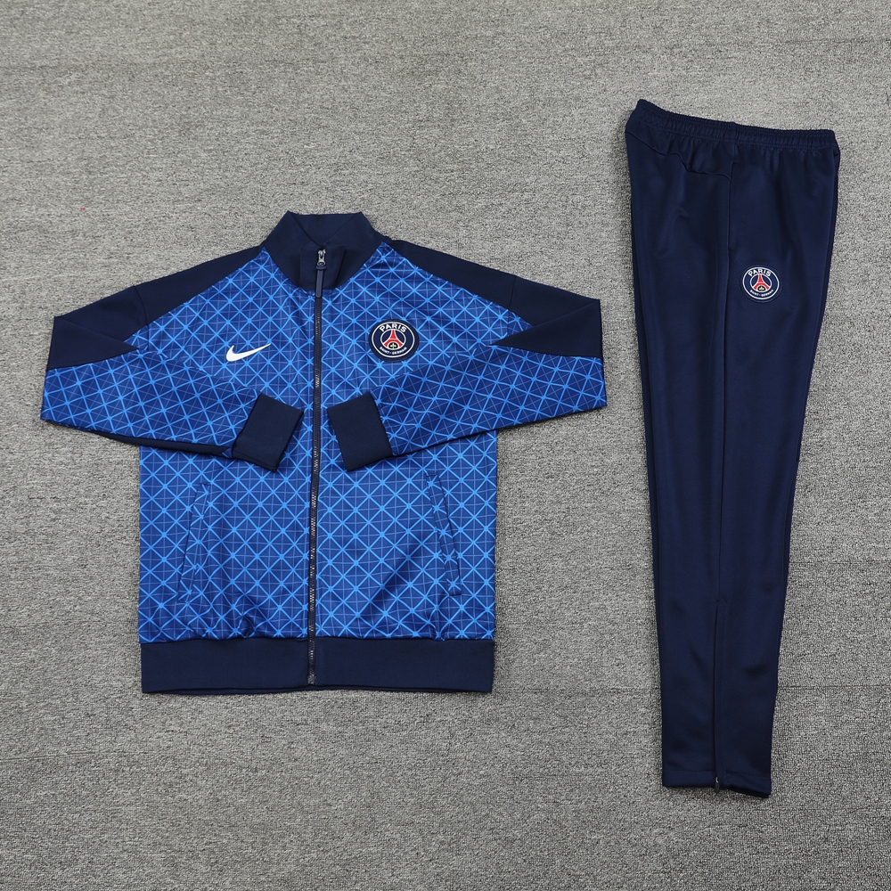 Paris Saint-Germain PSG 24-25 Jacket Training Tracksuit - Blue Plaid - JerseysGala