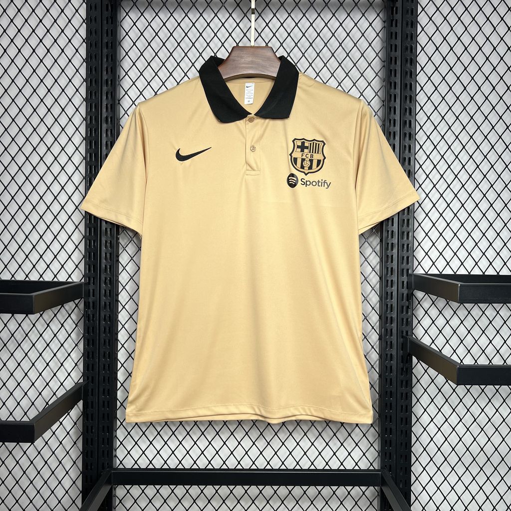 B.A.R.S.A 24-25 Gold Polo Shirt - Fans Version - JerseysGala