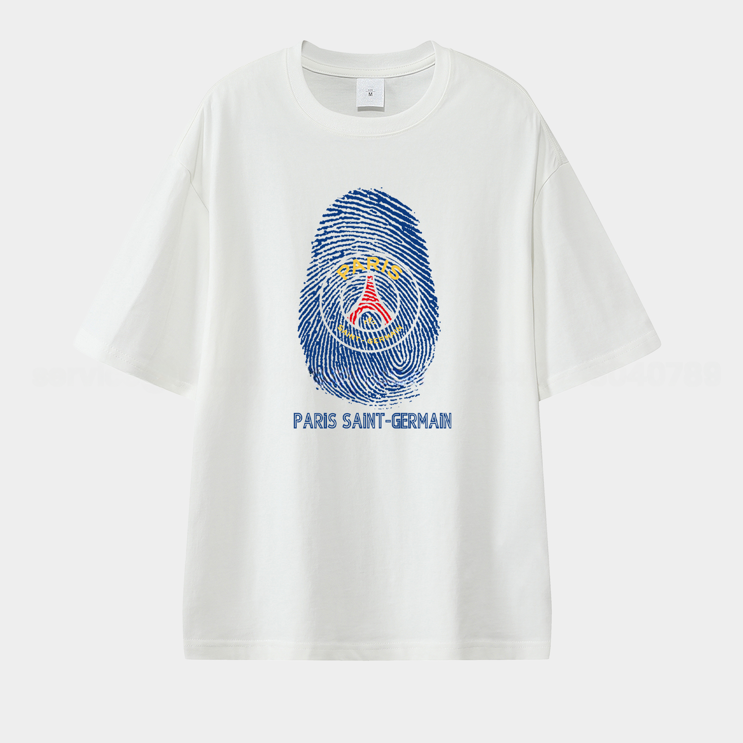 Paris Saint-Germain PSG Team Logo Fingerprint Unisex Pure Cotton T-shirt - JerseysGala