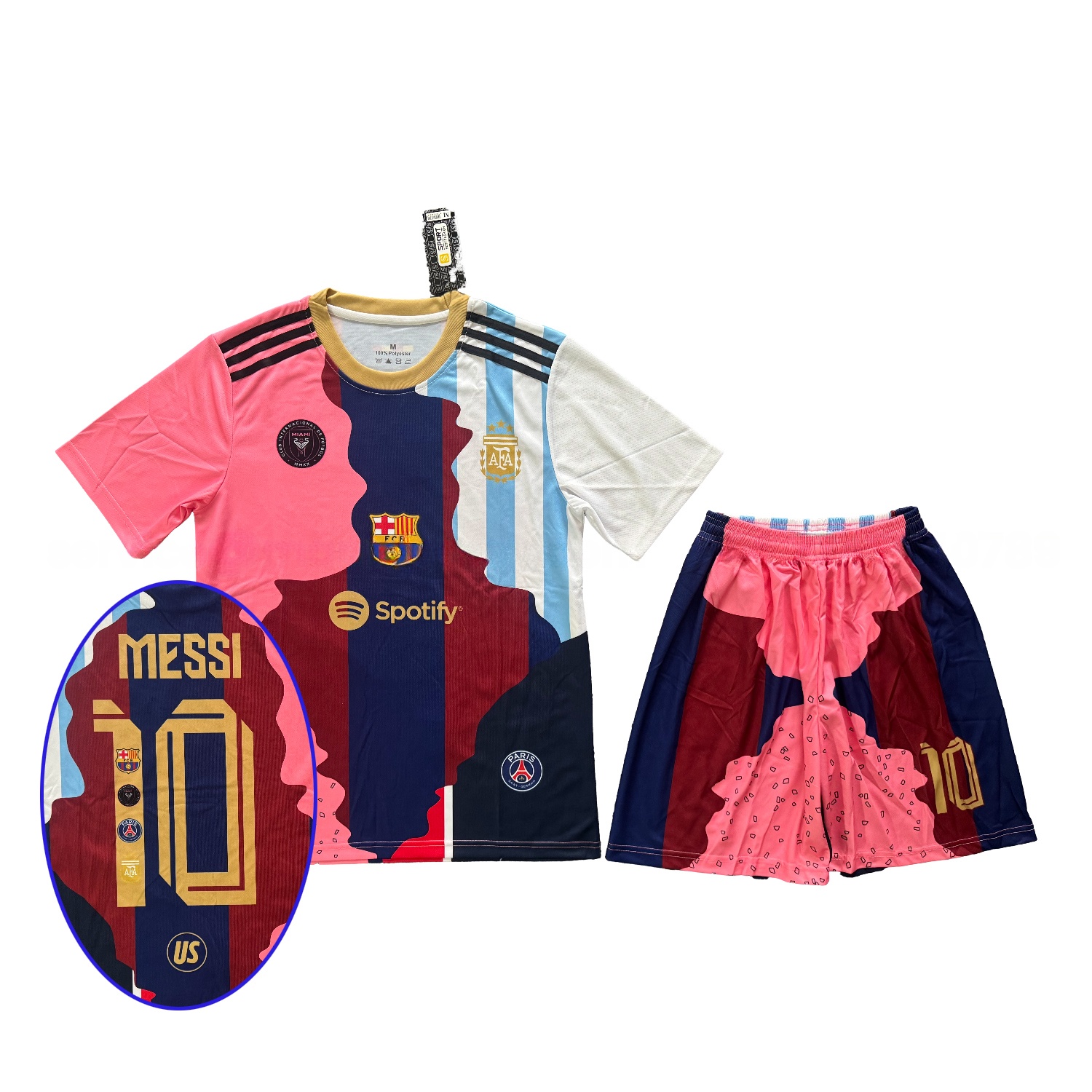 Messi Career Commemorative Men's Adult Jersey Set - Fans Versionwith Messi #10 - B.A.R.S.A Argentina Paris Saint-Germain PSG INT M.A.M - JerseysGala