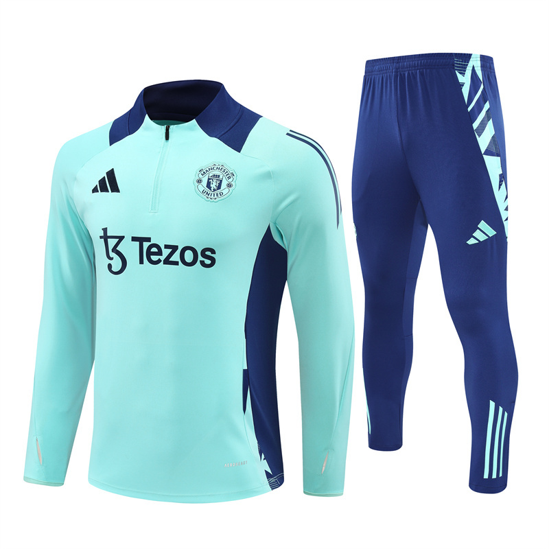 Manchester United 24-25 Long Sleeve Training Set - Lake Blue - JerseysGala