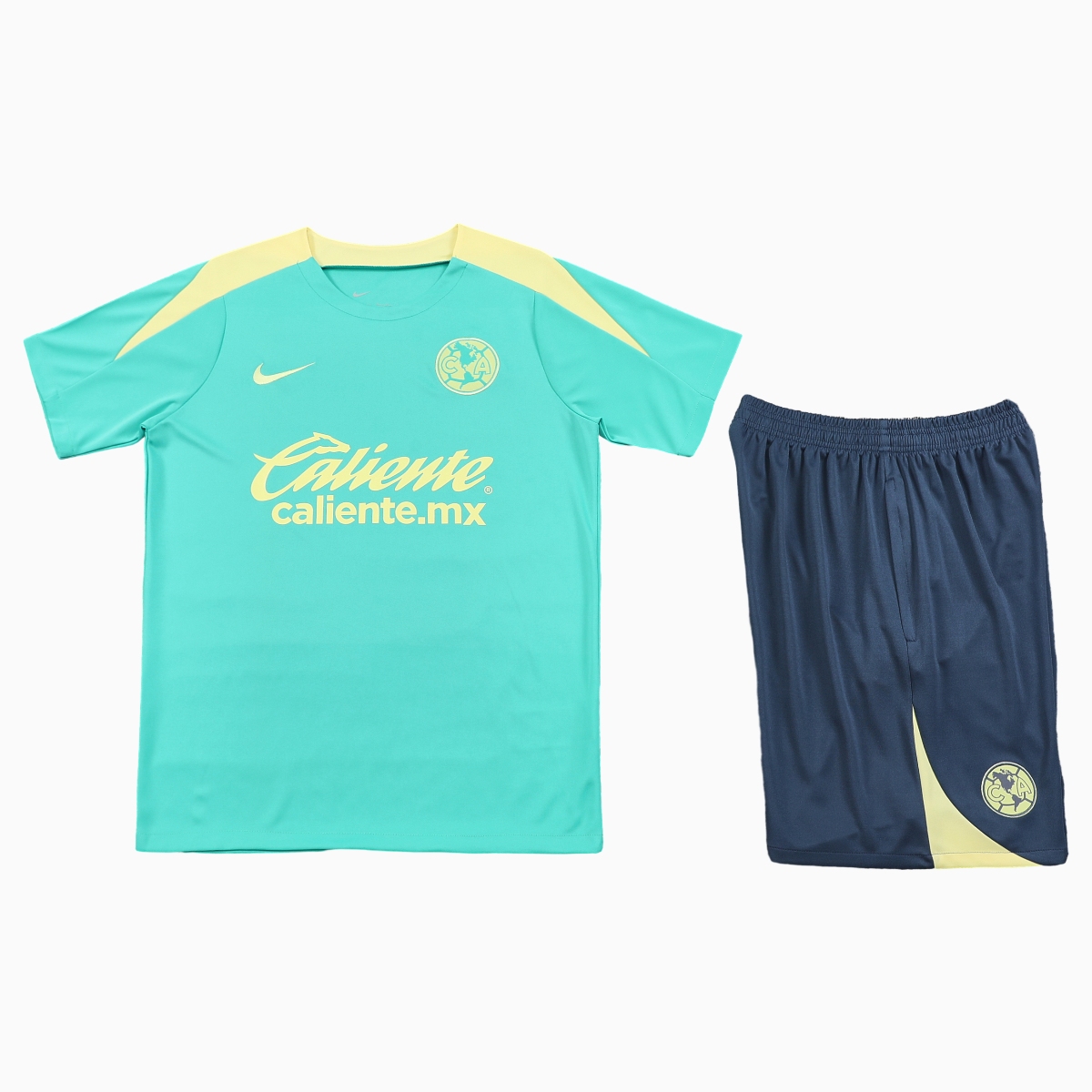 Club América 24-25 Short-Sleeve Training Set - Light Green Top & Grey Shorts - JerseysGala