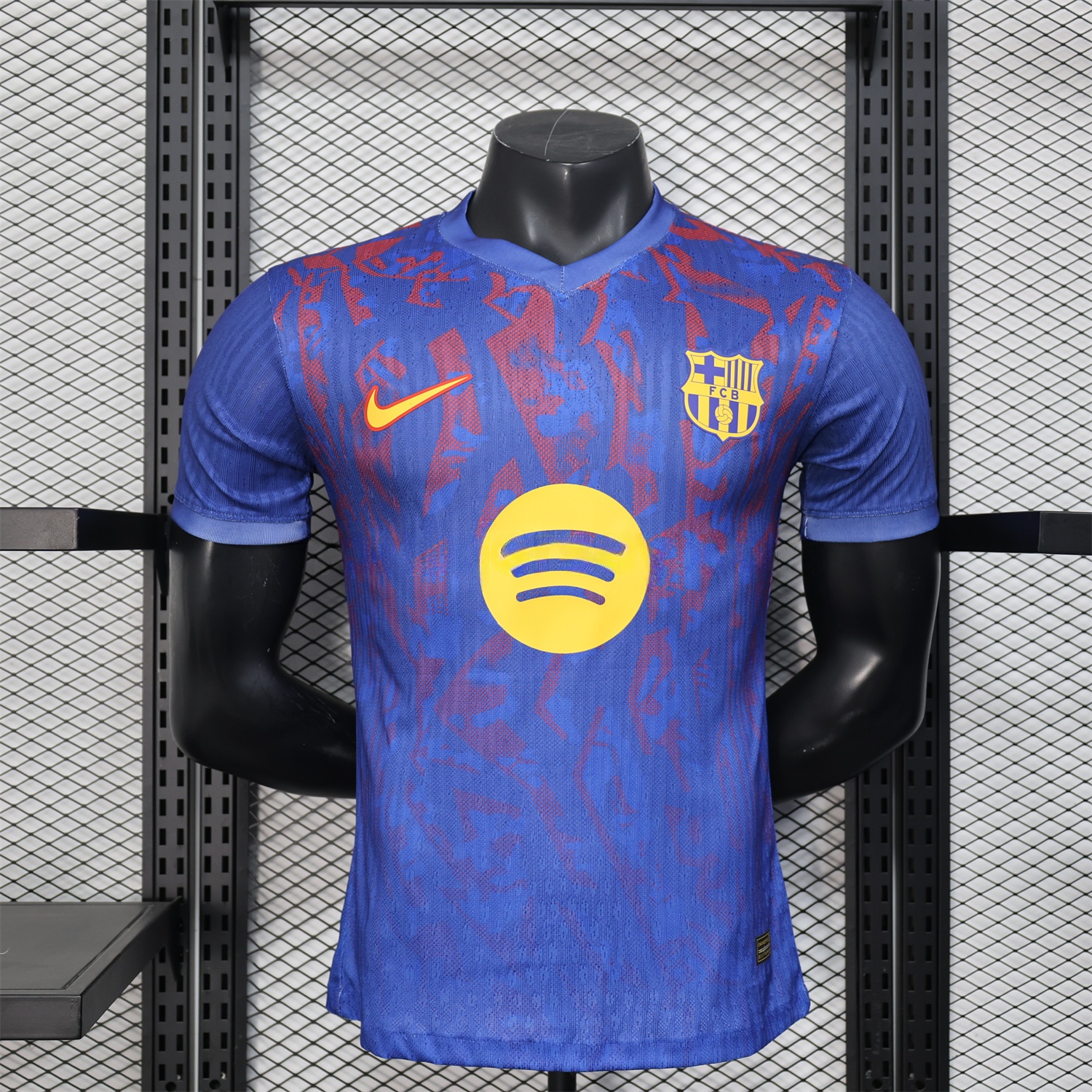 B.A.R.S.A 25-26 Blue Gradient and Red Shaped Pattern Pattern Jersey - Player Version - JerseysGala