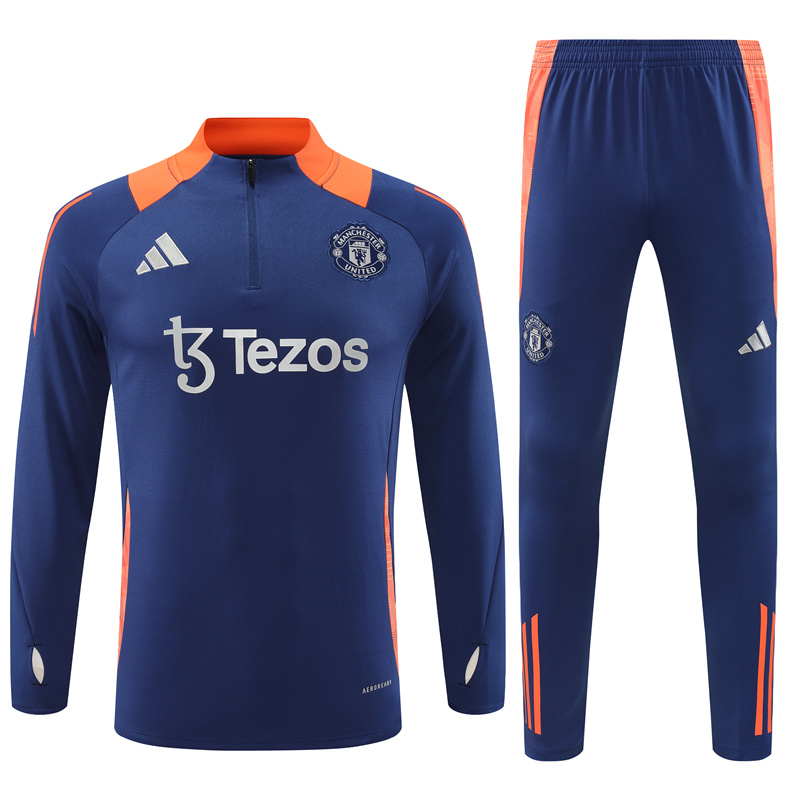 Manchester United 24-25 Long Sleeve Training Set - Deep Blue - JerseysGala